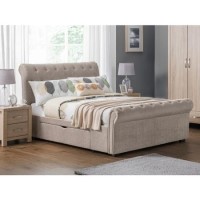 Julian Bowen Ravello Storage Bed in Mink Velvet - King Size
