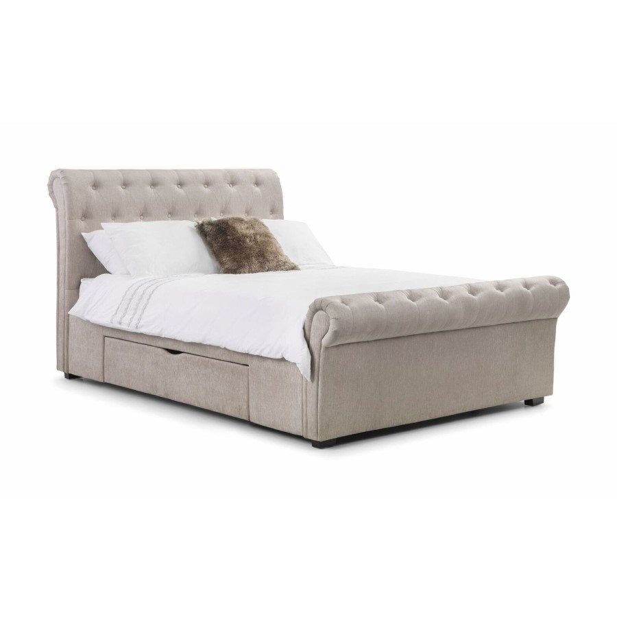 Julian Bowen Ravello Storage Bed in Mink Velvet - King Size