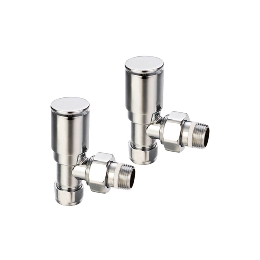 Pair of Modern Angled Round Radiator Valves