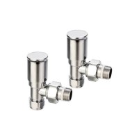 Pair of Modern Angled Round Radiator Valves