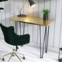 Gold Office Desk with Black Legs - Raye