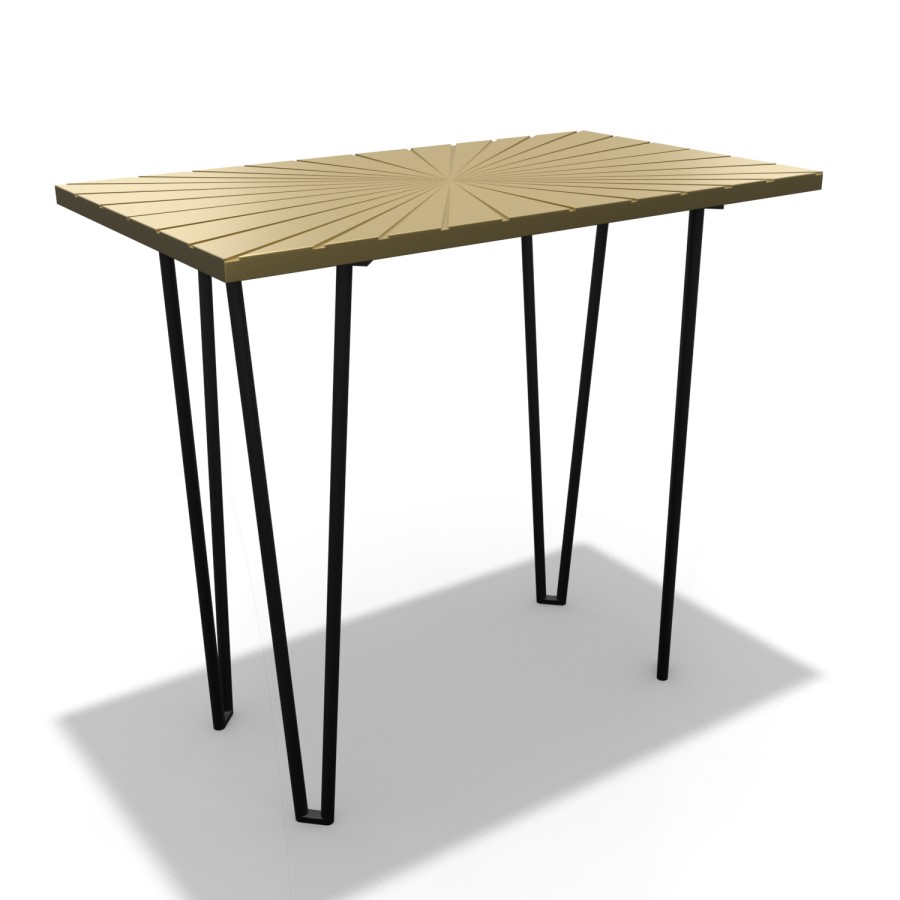 Gold Office Desk with Black Legs - Raye