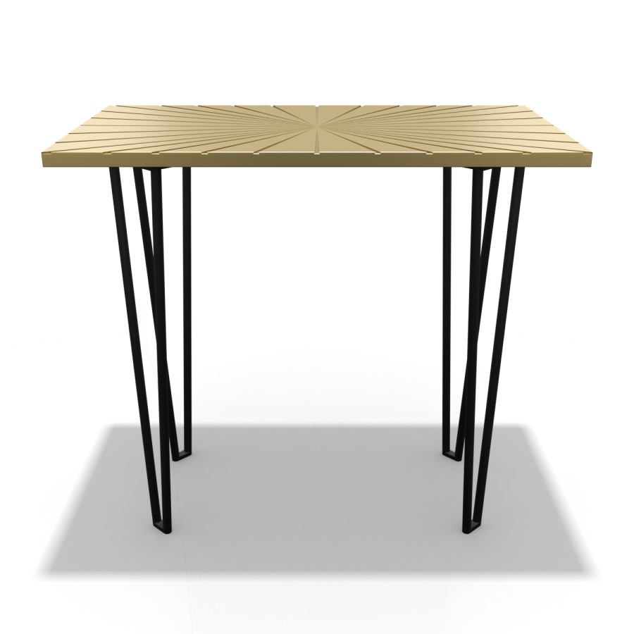 Gold Office Desk with Black Legs - Raye