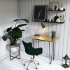 Gold Office Desk with Black Legs - Raye