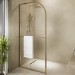 Wet Room Shower Screen 1000mm Brushed Brass Curved - Raya