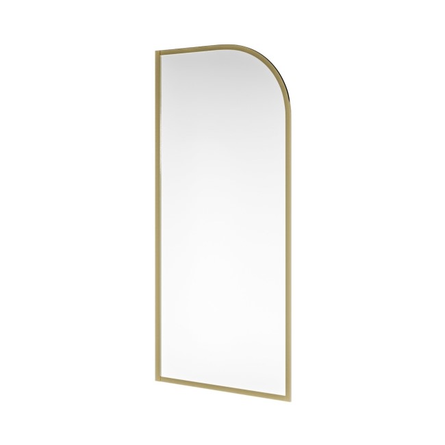 Wet Room Shower Screen 800mm Brushed Brass Curved - Raya