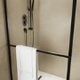 800mm Black Curved Wet Room Shower Screen - Raya