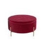 Large 80cm Round Pouffe with Storage in Red Velvet - Robyn 