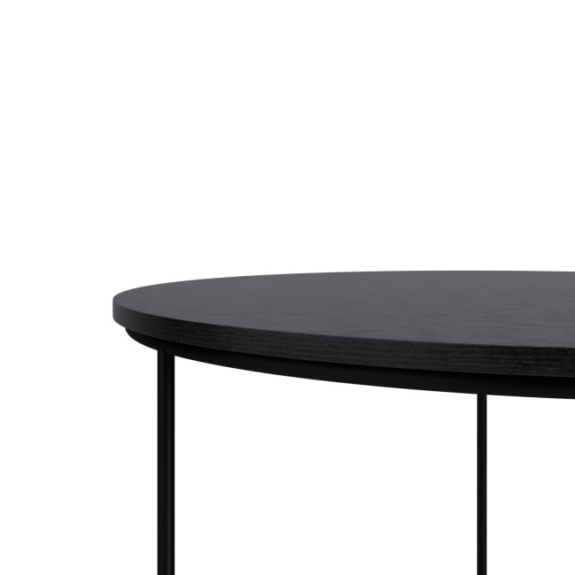 Round Black Mango Wood Nest of 2 Tables - Ruby