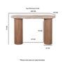 Natural Marble & Wood Pedestal Console Table - Ashford