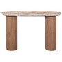 Natural Marble & Wood Pedestal Console Table - Ashford