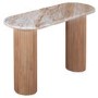 Natural Marble & Wood Pedestal Console Table - Ashford