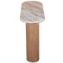Natural Marble & Wood Pedestal Console Table - Ashford