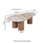 Natural Marble & Wood Pedestal Coffee Table - Ashford