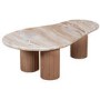 Natural Marble & Wood Pedestal Coffee Table - Ashford