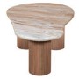 Natural Marble & Wood Pedestal Coffee Table - Ashford