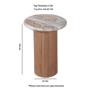 Natural Marble & Wood Pedestal Side Table - Ashford