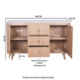 Natural Marble & Wood Extra Large Sideboard - Ashford