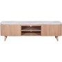 Large Mango Wood & Marble TV Stand with Storage - TV's up to 75" - Ashford
