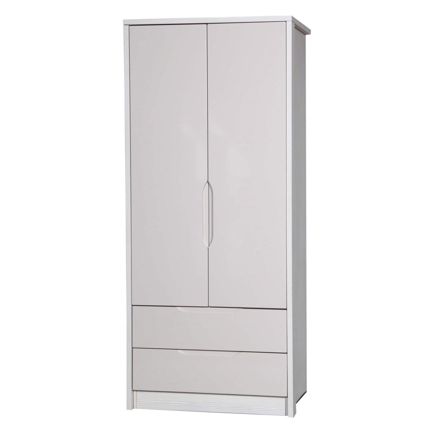 One Call Furniture Avola Premium Plus 2 Door Combi Wardrobe in White ...