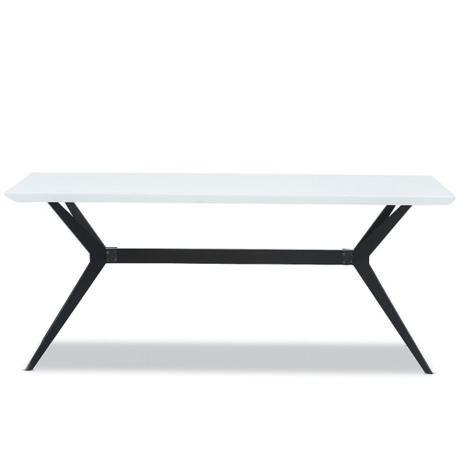 Large White Gloss Modern Dining Table - Seats 6 - Rochelle