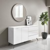 Large White High Gloss Sideboard with Drawers - Rochelle