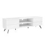 GRADE A2 - Large White Gloss TV Unit - TV's up to 77" - Rochelle