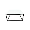 GRADE A1 - Square White Gloss Coffee Table with Black Metal Legs - Rochelle