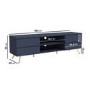 GRADE A1 - Large Navy TV Unit with Storage - TV's up to 77" - Rochelle