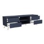 GRADE A1 - Large Navy TV Unit with Storage - TV's up to 77" - Rochelle