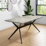 Large Taupe Gloss Dining Table - Seats 6 - Rochelle