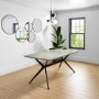 Large Taupe Gloss Dining Table - Seats 6 - Rochelle
