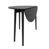 Small Round Black Folding Drop Leaf Dining Table - Seats 2-4 - Rudy