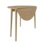 GRADE A2 - Round Oak Folding Drop Leaf Dining Table - Seats 2-4 - Rudy