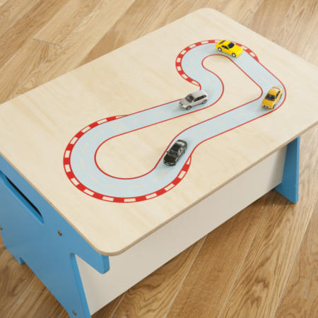 Millhouse Race Track Toy Box & Desk in Blue