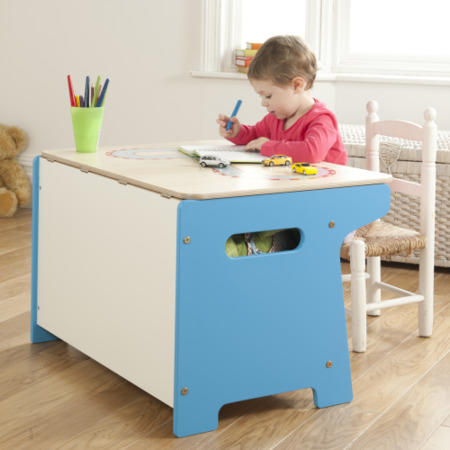 Millhouse Race Track Toy Box & Desk in Blue
