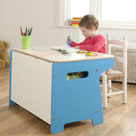 Millhouse Race Track Toy Box & Desk in Blue