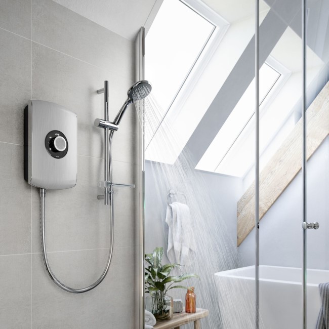 Triton Amore 8.5kW Brushed Steel Electric Shower