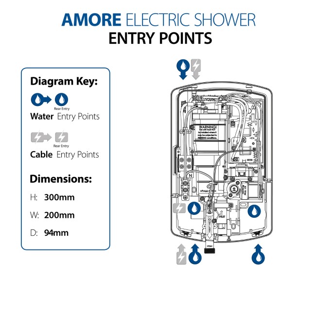 Triton Amore 8.5kW Brushed Steel Electric Shower