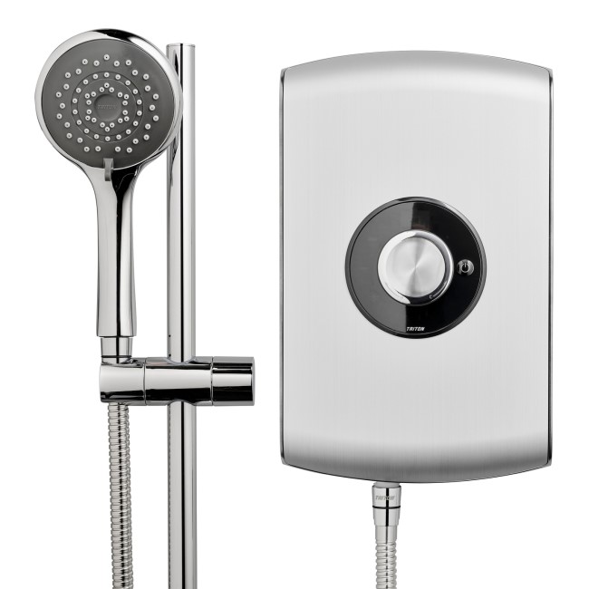 Triton Amore 9.5kW Brushed Steel Electric Shower