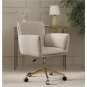 RED001 Beige Chenille Swivel Office Chair - Reed