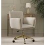 Beige Chenille Swivel Office Chair - Reed 