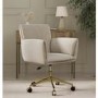 GRADE A2 - Beige Chenille Swivel Office Chair - Reed