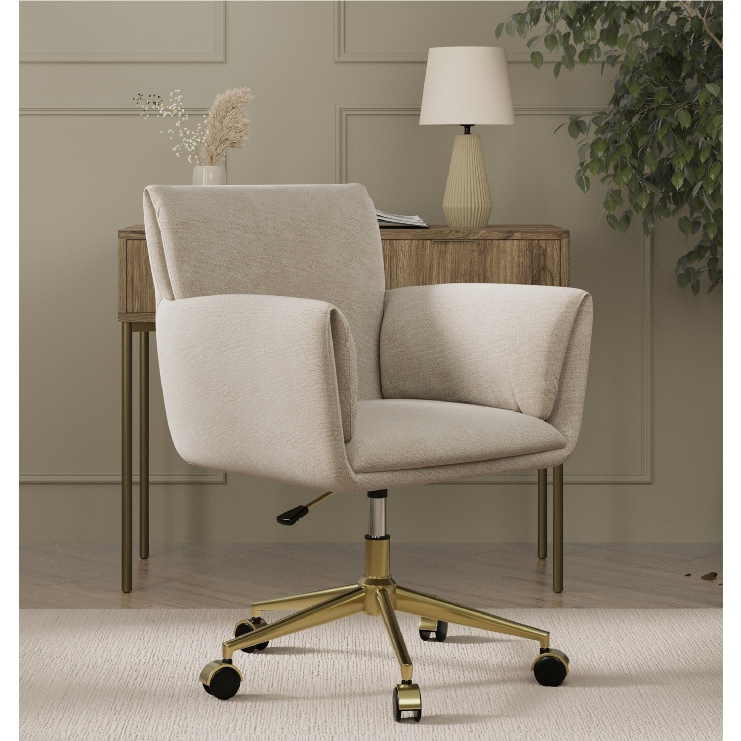 Chenille Swivel Office Chair