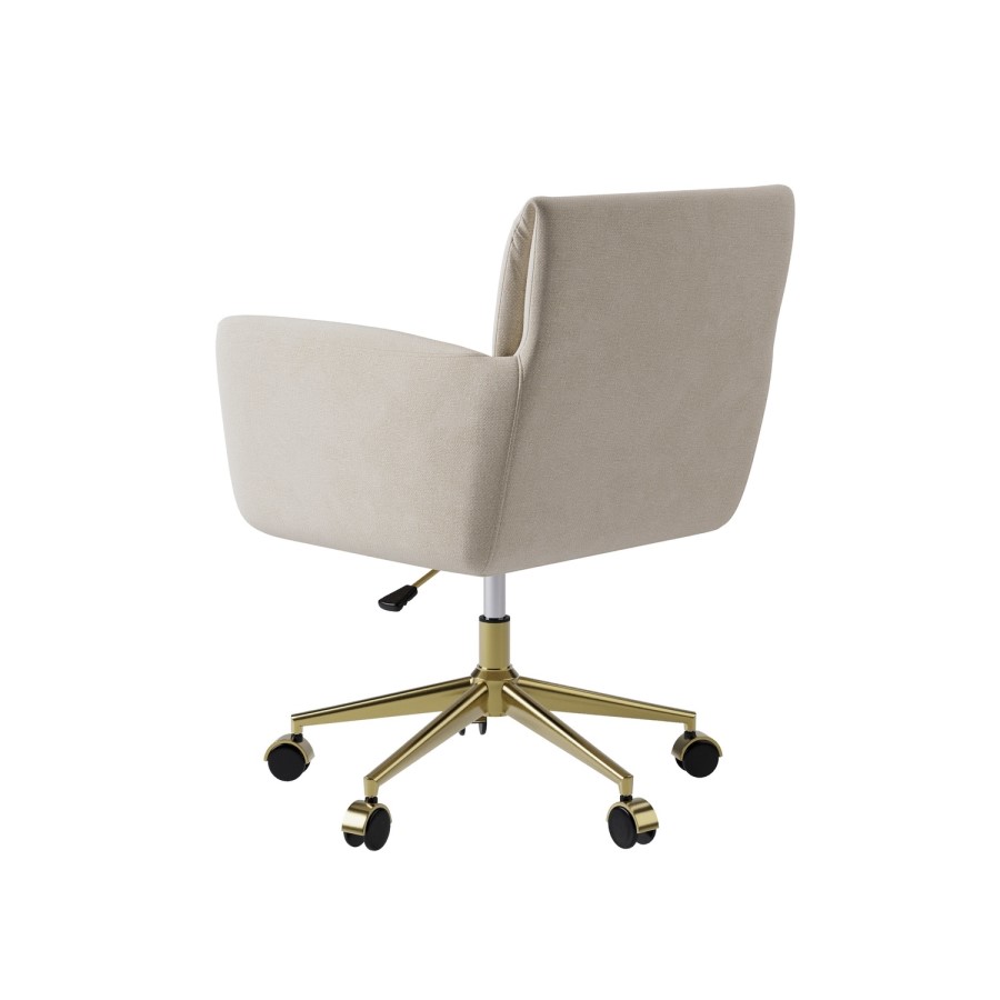 Beige Chenille Swivel Office Chair - Reed 