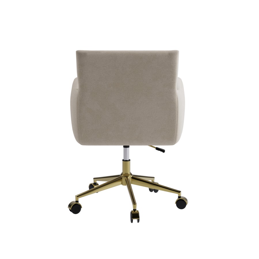 Beige Chenille Swivel Office Chair - Reed 