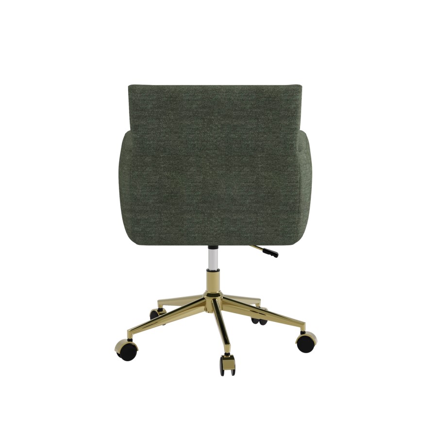 Green Chenille Swivel Office Chair - Reed 