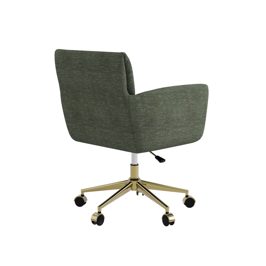 Green Chenille Swivel Office Chair - Reed 