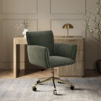 Green Chenille Swivel Office Chair - Reed 