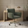 Green Chenille Swivel Office Chair - Reed 